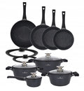 Zwieger Black Stone 14-Piece Cookware Set with Pots, Pans, Wok, Saucepan and Lids