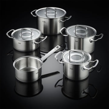 Fissler Cookware Set with Saucepan and Glass Lids