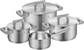 WMF Ultimate Cool+ Steel Cookware Set with 3 Pots, Lids and Saucepan