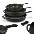 Double Könighoffer Cast Iron Pan Set for Induction and Oven, 20/24.5/29 cm