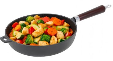 Heavy Deep 28 cm Cast Iron Frying Pan with Removable Handle