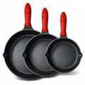 Three-Piece Cast Iron Pan Set for Campfire Grilling and Outdoor Cooking