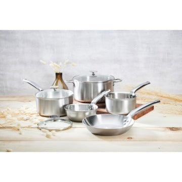 de Buyer Alchimy Cookware Set with 24 cm Pot, Lid and Two Saucepans