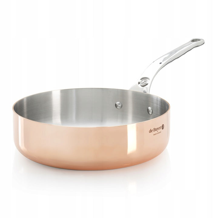 de Buyer Prima Matera Low Straight Copper Saucepan, 24 cm