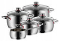 WMF Quality One 9-Piece Stainless Steel Cookware Set with Lids