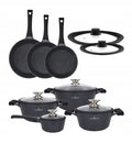Zwieger Black Stone 13-Piece Cookware Set with Pots, Pans, Saucepan and Lids