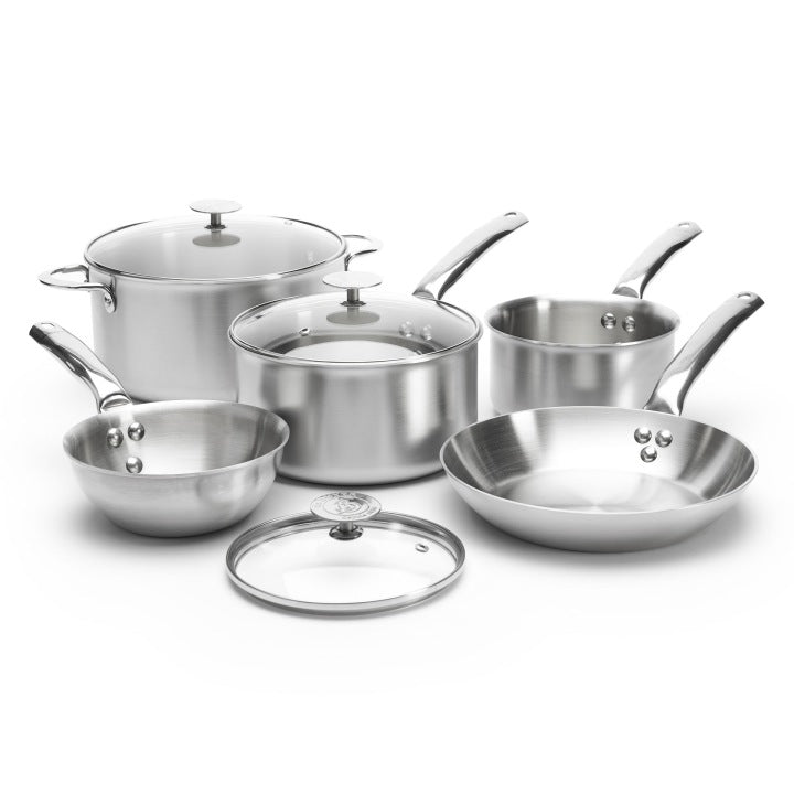 de Buyer Alchimy Cookware Set with 24 cm Pot, Lid and Two Saucepans