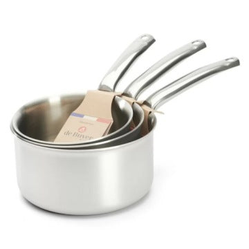 de Buyer Alchimy Three-Piece Stainless Steel Saucepan Set for Induction