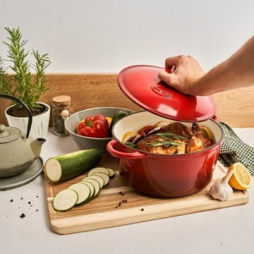 Könighoffer Cast Iron Cookware Set with Pots and Frying Pan for Oven and Induction