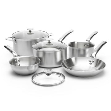 de Buyer Alchimy Cookware Set with 24 cm Pot, Lid and Two Saucepans