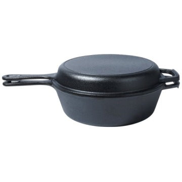 Black 3.5 L Cast Iron Pot Set with 24 cm Frying Pan