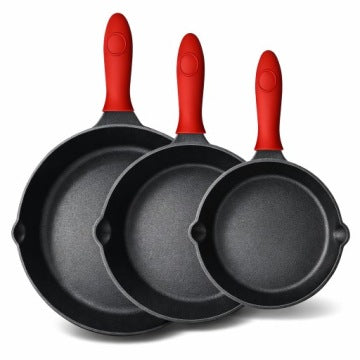 Three-Piece Cast Iron Pan Set for Campfire Grilling and Outdoor Cooking