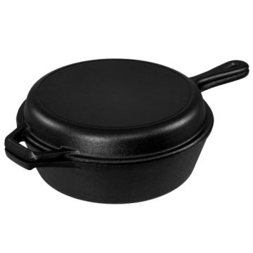 3-in-1 Cast Iron Saucepan, Frying Pan and Roasting Pot, 26 cm
